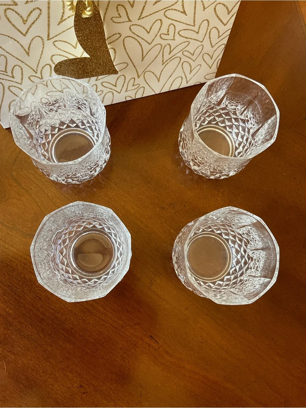Set 4 Cristal D'Arques Longchamp Crystal Old Fashioned Glasses France 3.75” tall